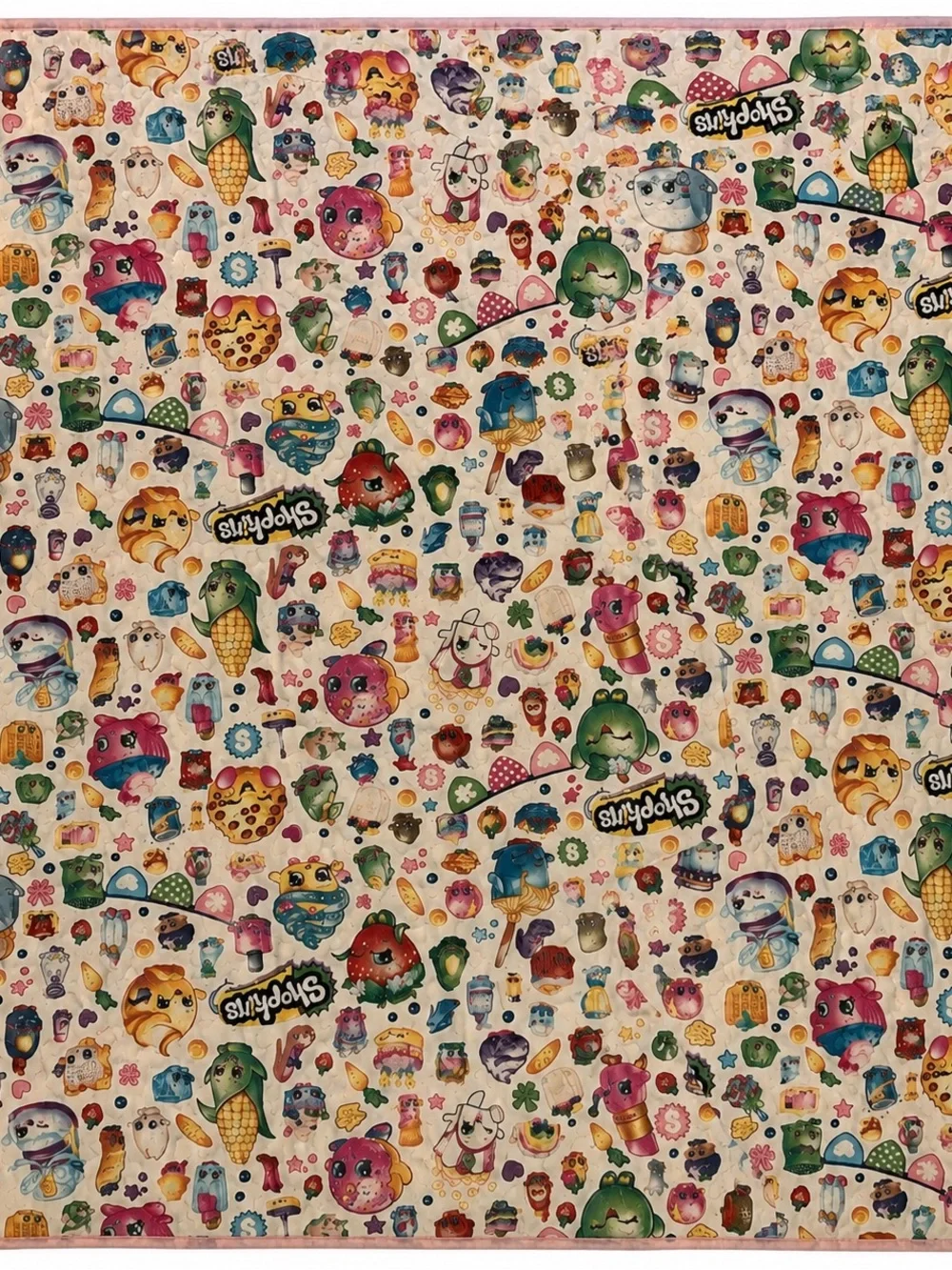Handmade Shopkins Reversible Quilt Baby Toddler Lap Blanket 33.5” x 40”